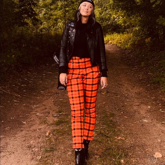 Candy corn plaid pants - Picture 2 of 5